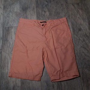 21Men Peach Flat Front Shorts